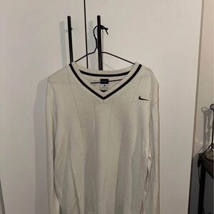 Nike Men's Off-White V-Neck Sweater